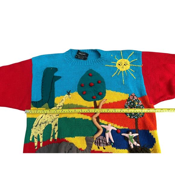 Vintage Raquel Collection Womens Medium Adam & Eve Cotton Knit Sweater VTG - Picture 4 of 6